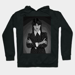 Jenna ortega/wednesday black&white Hoodie